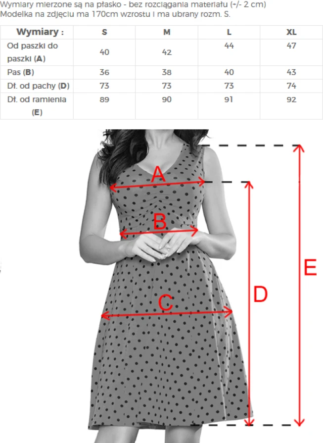 238-1 BETTY šaty s výstřihem - červené + puntíky