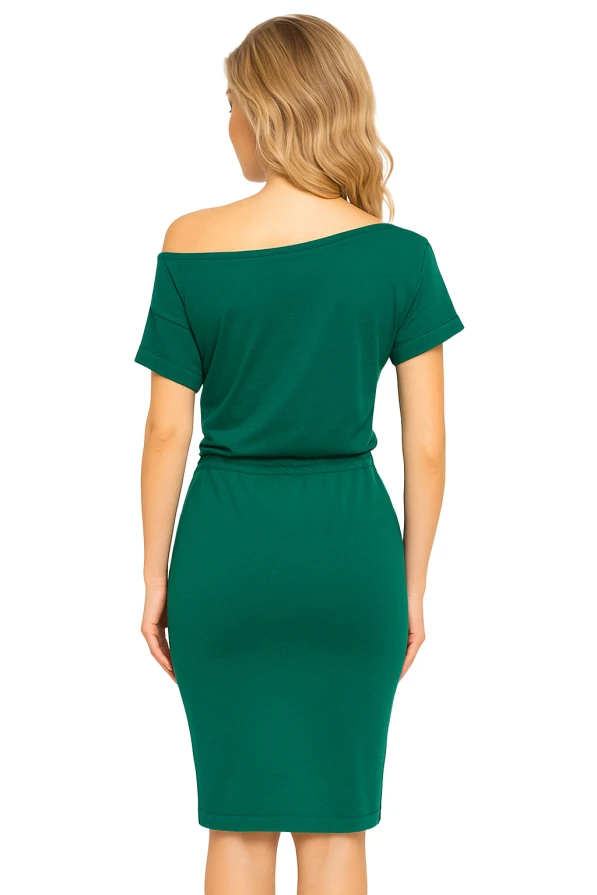 Sportowa sukienka z krótkim rękawkiem - kolor morski